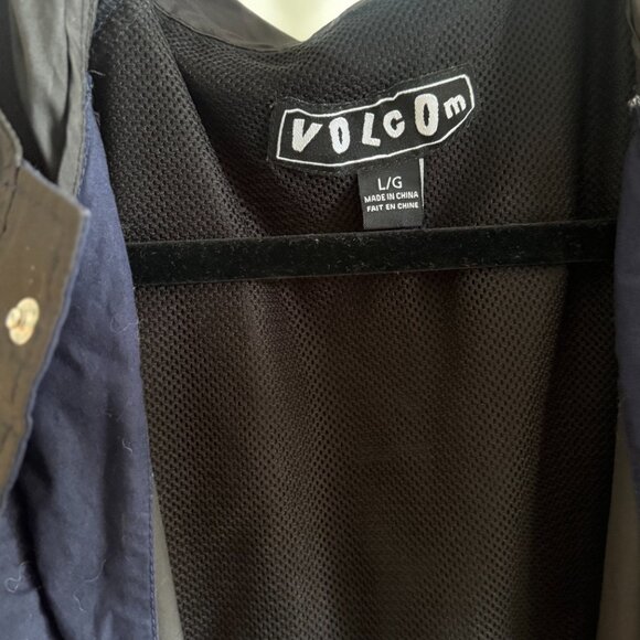 Volcom Ermont Water Resistant Hooded Windbreaker Jacket Men’s Large Black Navy - Picture 3 of 3